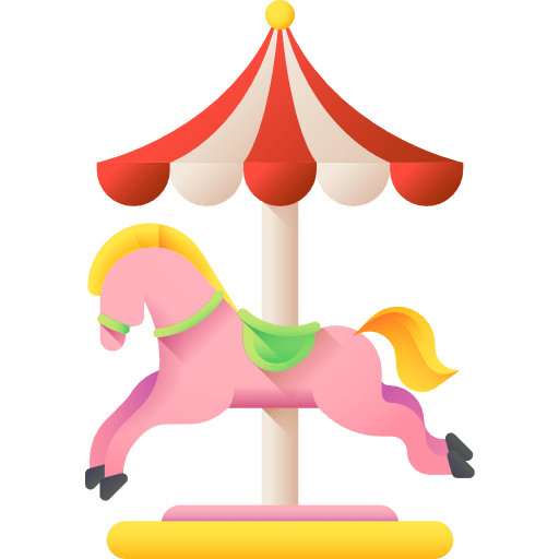Carousel kid and baby amusement park entertainment icon