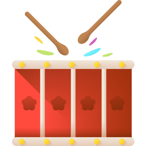 Drum music and multimedia drumsticks musical instrument icon