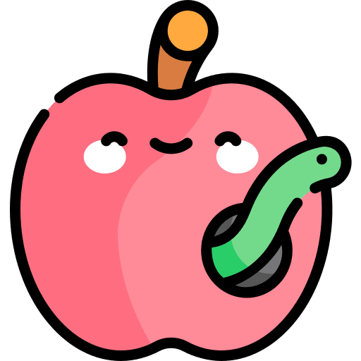 Apple worm food organic icon
