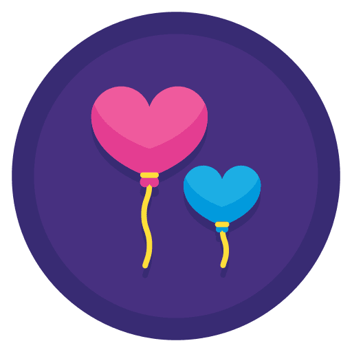 Heart balloon party valentines day heart shaped icon