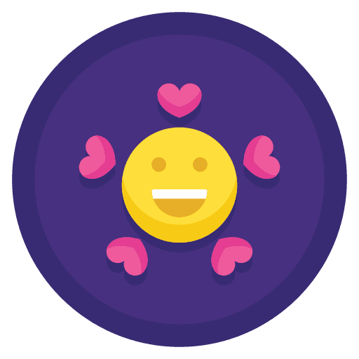 Happy love and romance happy hearts icon