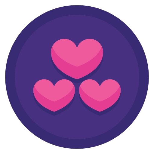 Hearts like valentines day heart icon