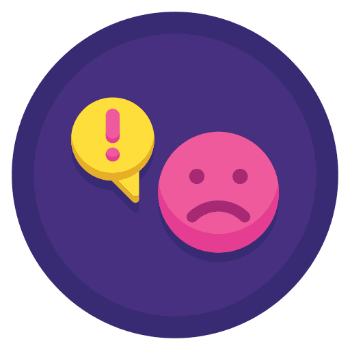 Report error chat bubble face icon