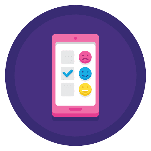 Survey marketing smartphone communications icon