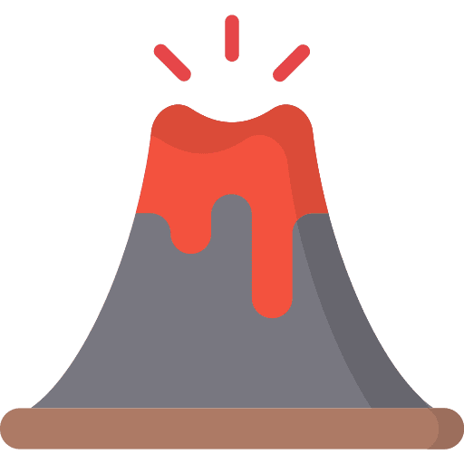 Volcano dangerous erupting danger icon