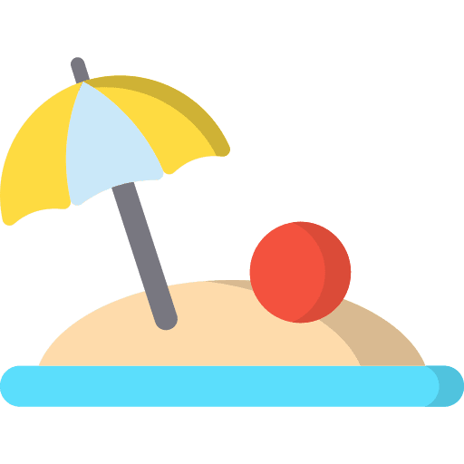 Beach sun umbrella holidays summer icon