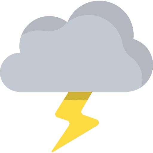 Storm cloud nature thunderbolt icon