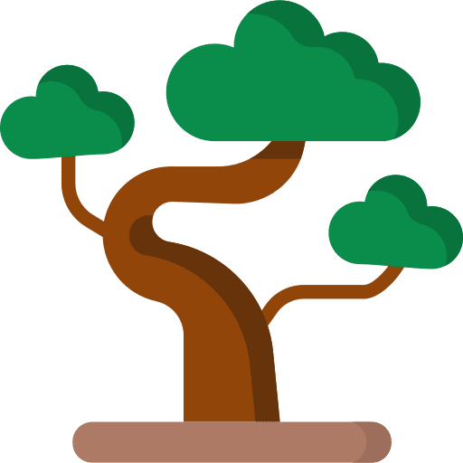 Bonsai farming and gardening botanical nature icon