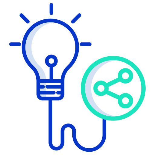 Idea share illumination light bulb icon