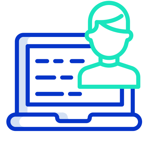 Laptop user technology man icon