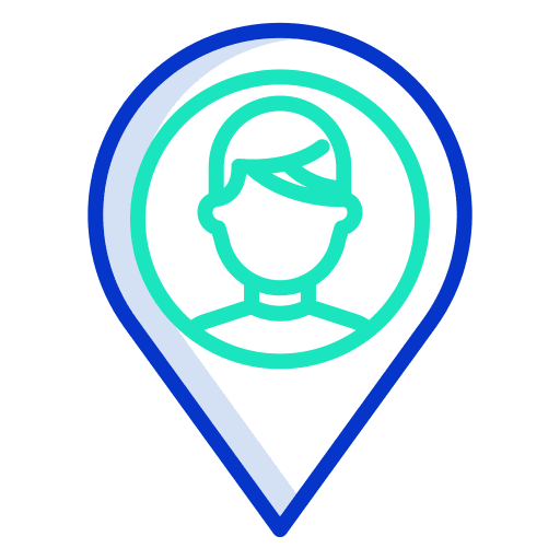 Pin meeting point location located icon