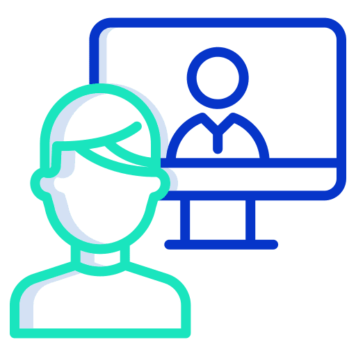 Video call monitor people avatar icon