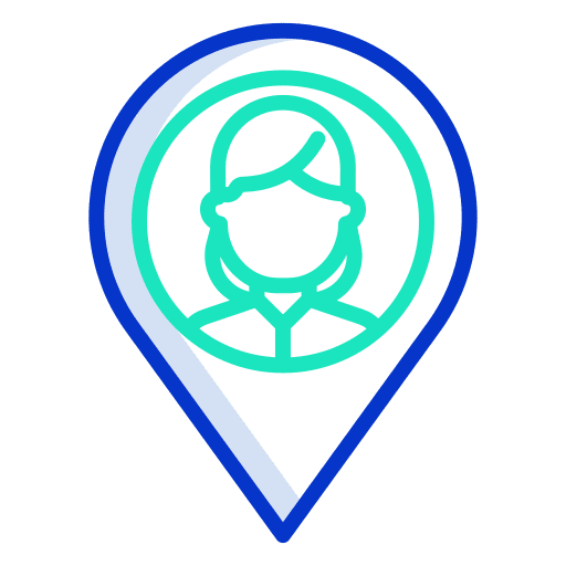 Pin people woman location icon