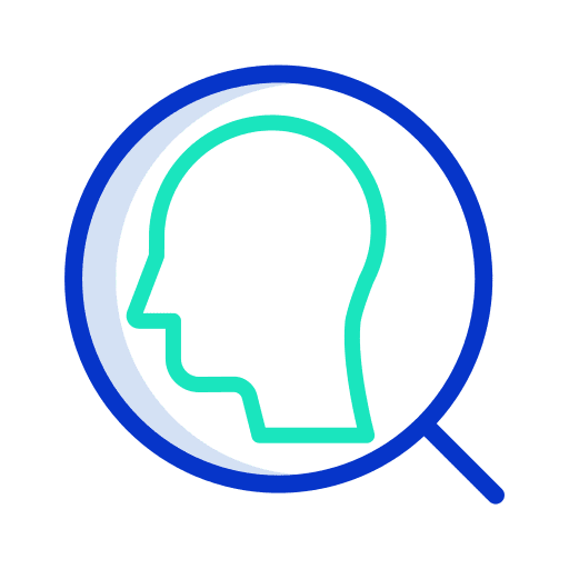 Search hiring head business and finance icon