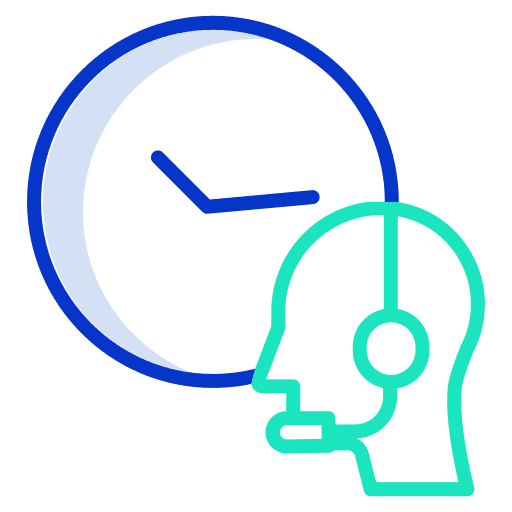 Customer service clock technology call icon