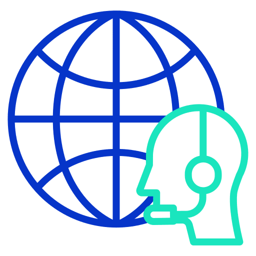 Customer service head profile support icon