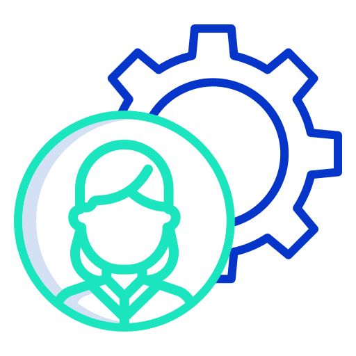 User people cogwheel gear icon