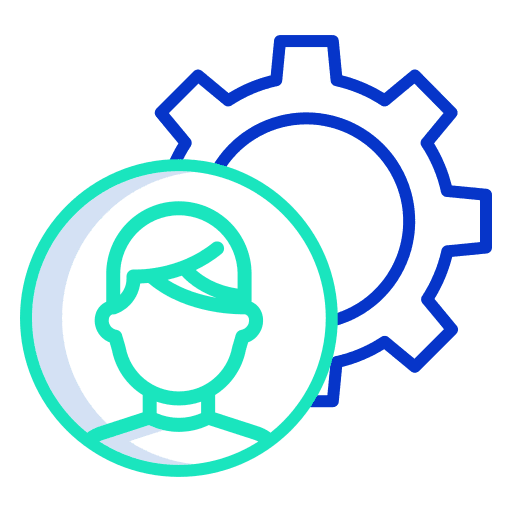 User social gear cogwheel icon