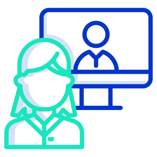 Videocall technology video conference woman icon