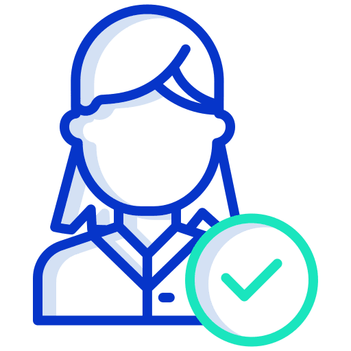 Woman approved people avatar icon