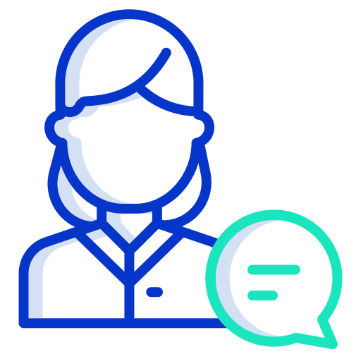 Woman user communications chat icon