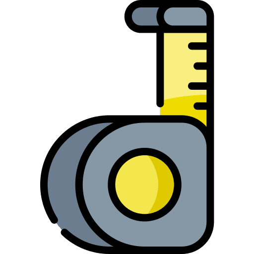 Measuring tape construction and tools tape measure ruler icon