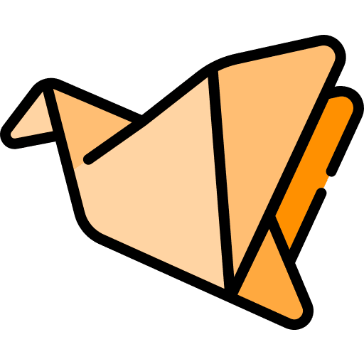 Origami cultures paper birds icon
