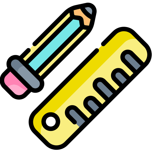 Pencil art and design measure rule icon