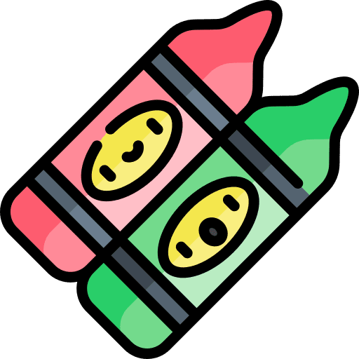 Crayons education colours write icon
