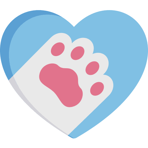 Paw print heart paw icon