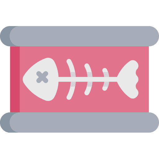 Cat food canned food sardines animals icon