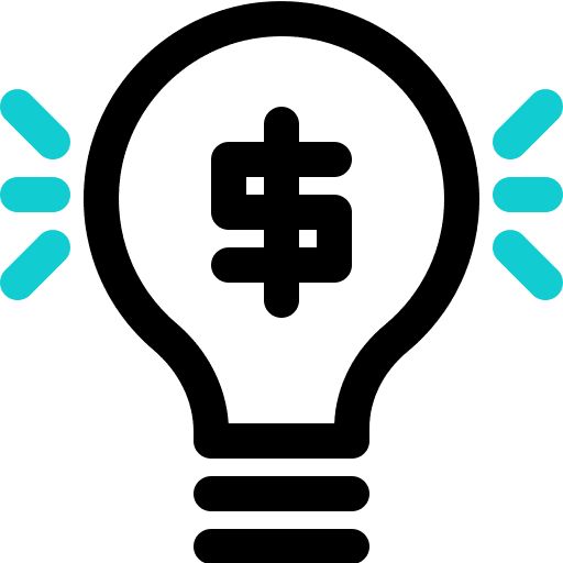 Light bulb strategy light bulb dollar icon