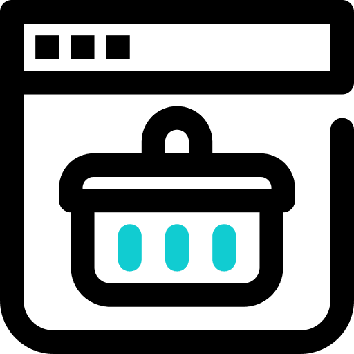 Online shop multimedia commerce and shopping browser icon