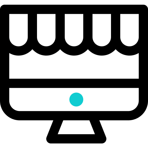 Online shop shopping cart online shop monitor icon