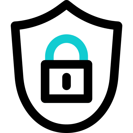 Shield lock security shield icon