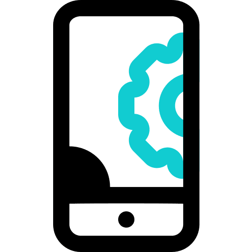 Smartphone cogwheel app development phone icon