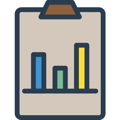 Clipboard business and finance stats analytics icon