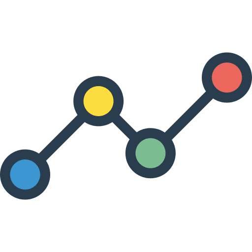 Line chart profits statistics business and finance icon