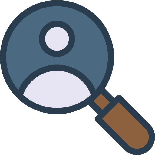 Magnifying glass search loupe detective icon