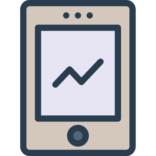 Analytics charts cellphone smartphone icon
