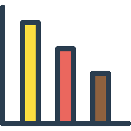 Loss decrease diagram chart icon