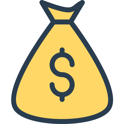 Money bag dollar symbol banking currency icon