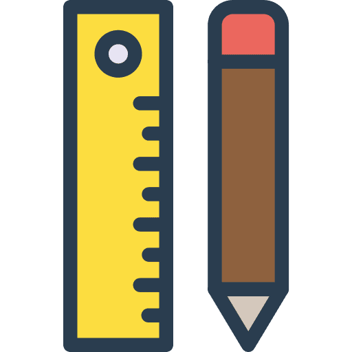 Office material pencil ruler education icon