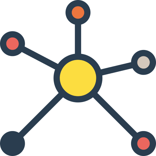 Network dependency connector branches icon