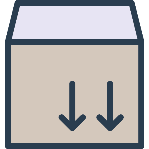 Parcel arrow box incoming icon