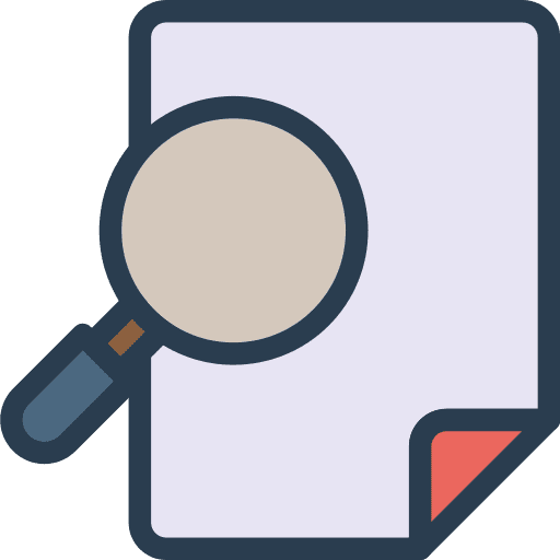 Research files and folders education search icon