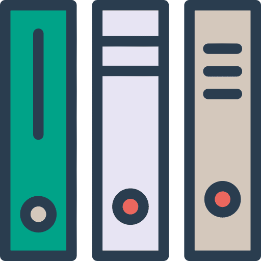 Archives office material files and folders document icon