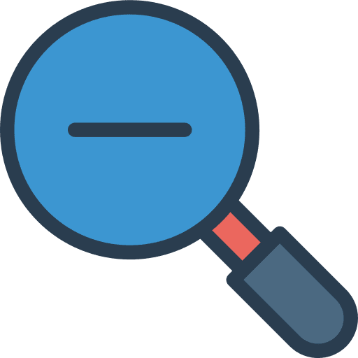 Zoom out loupe magnifying glass search icon