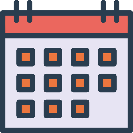 Calendar organization time and date calendar icon