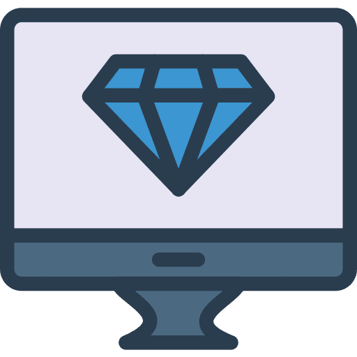 Diamond computer monitor art and design icon